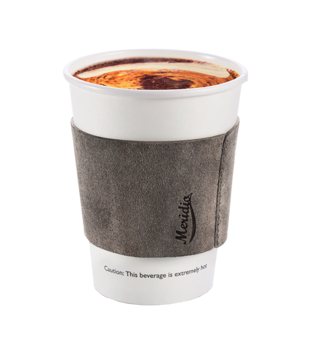 Leather coffee cup sleeve - Reusable cup holder | Meridio Band