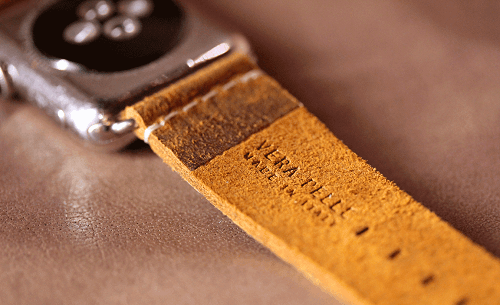 Simple Handmade Italian Leather Watch Strap - Light Brown Pepsi